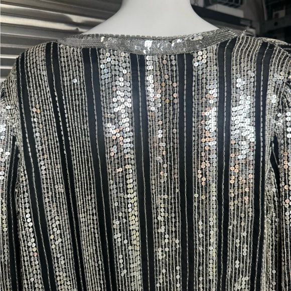 Judith Ann Creations 100% Pure Silk Sequin Beaded Blazer Medium Vintage - Picture 7 of 9